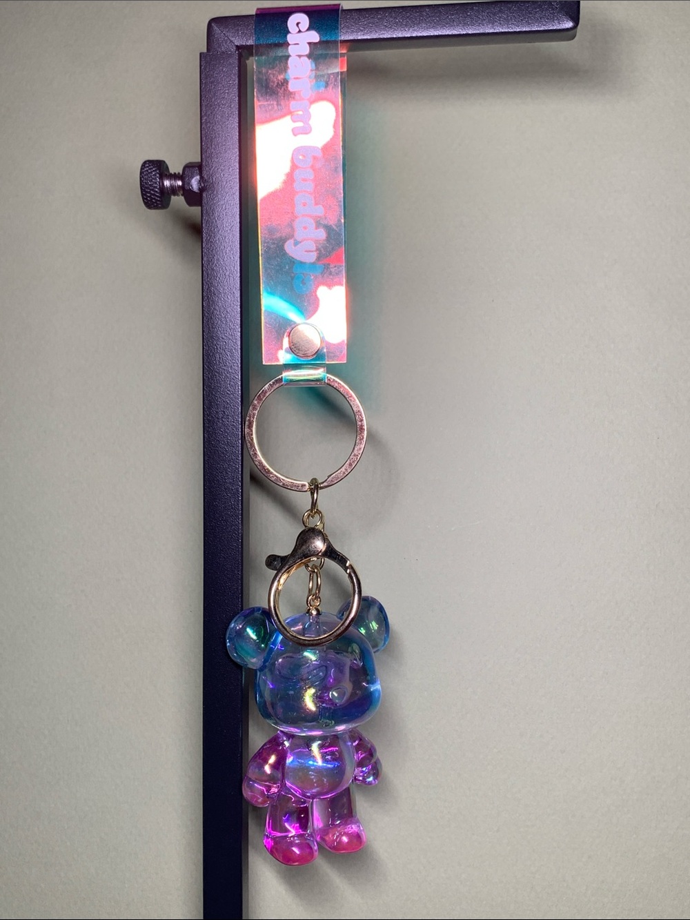 Charm Buddy Keychain - Blue & Pink Bear